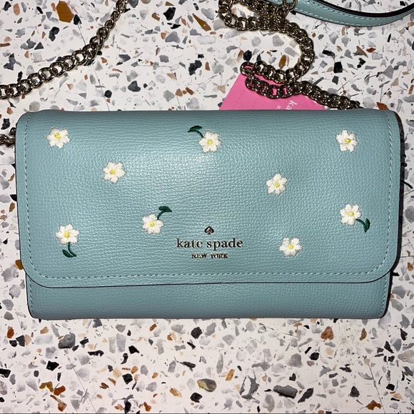 Kate Spade Darcy Embroidered Leather Chain Wallet - Picture 2 of 5